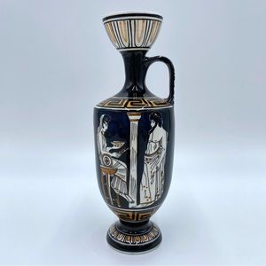 Vintage Greek Soothsayer King Eageas Vase Hand Painted Vase Oil Decanter Pitcher